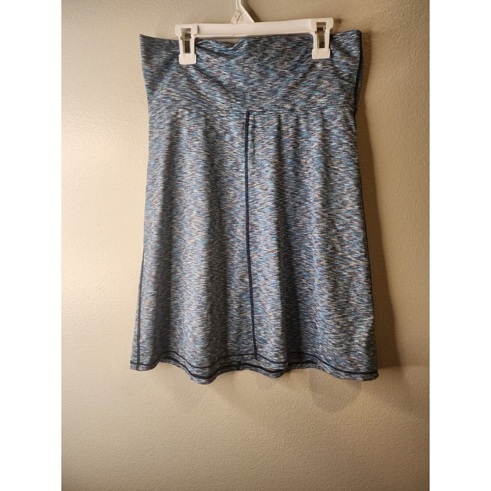 Prana Small Skirt Leanne Fold Over Waist Blue Space Dye Stretch - Picture 2 of 4